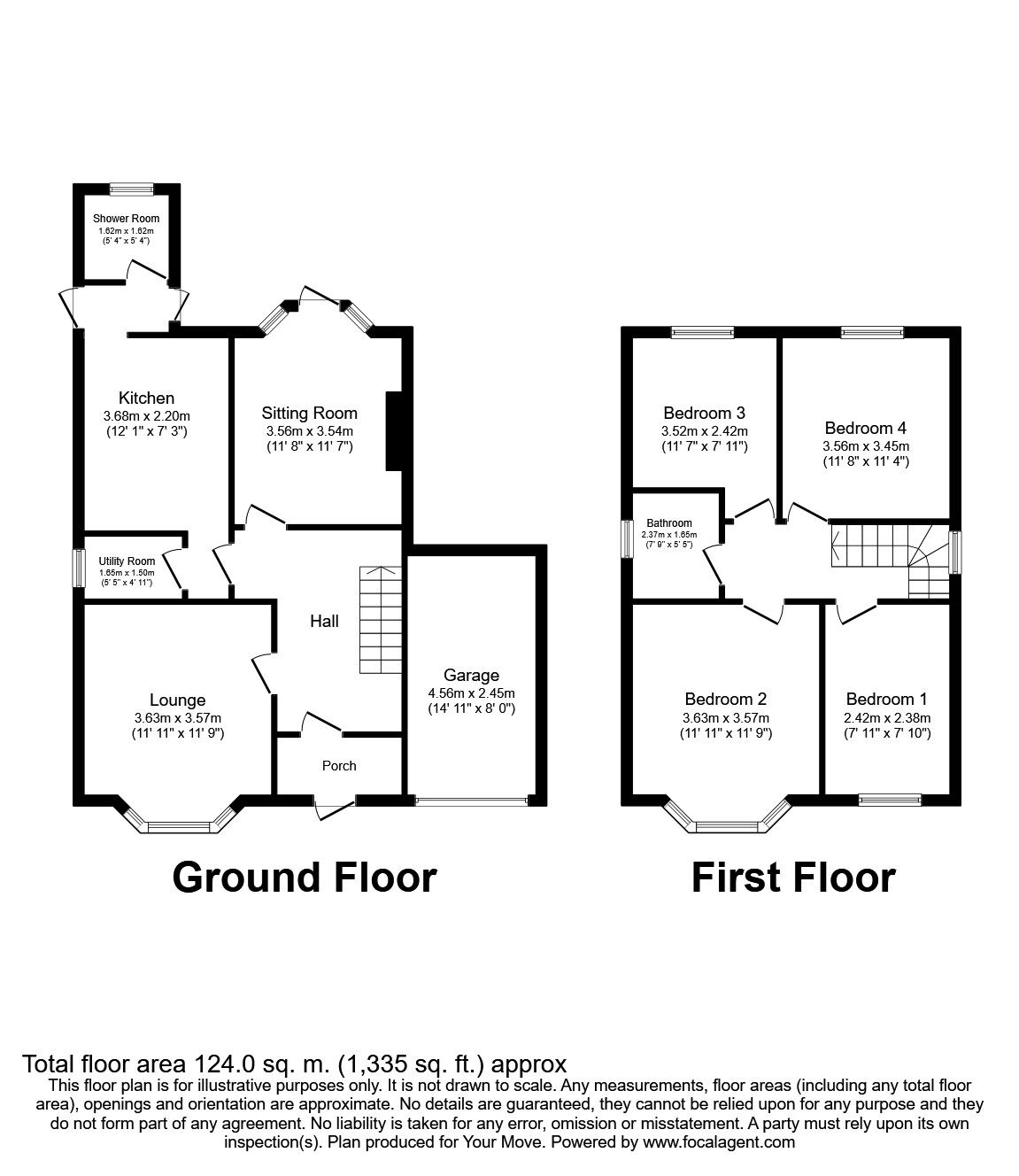 Floorplan of 4 bedroom Detached House to rent, Yarborough Crescent, Lincoln, LN1