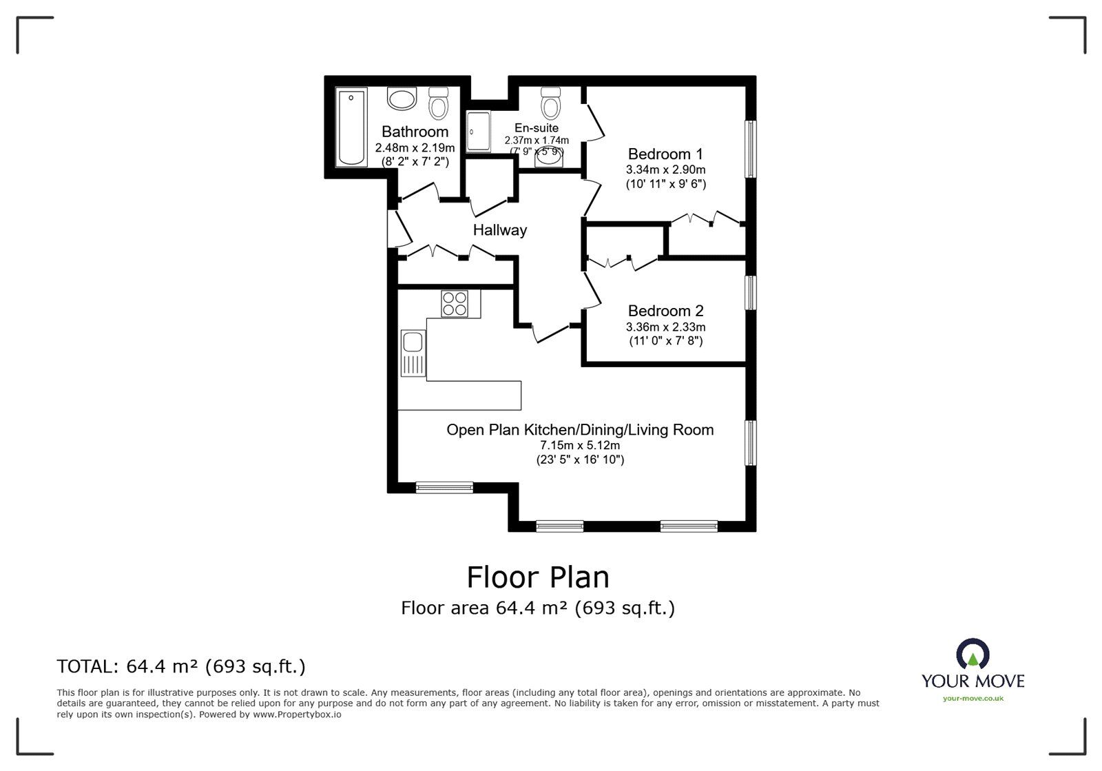 Floorplan of 2 bedroom  Flat to rent, Flaxley Road, Lincoln, LN2