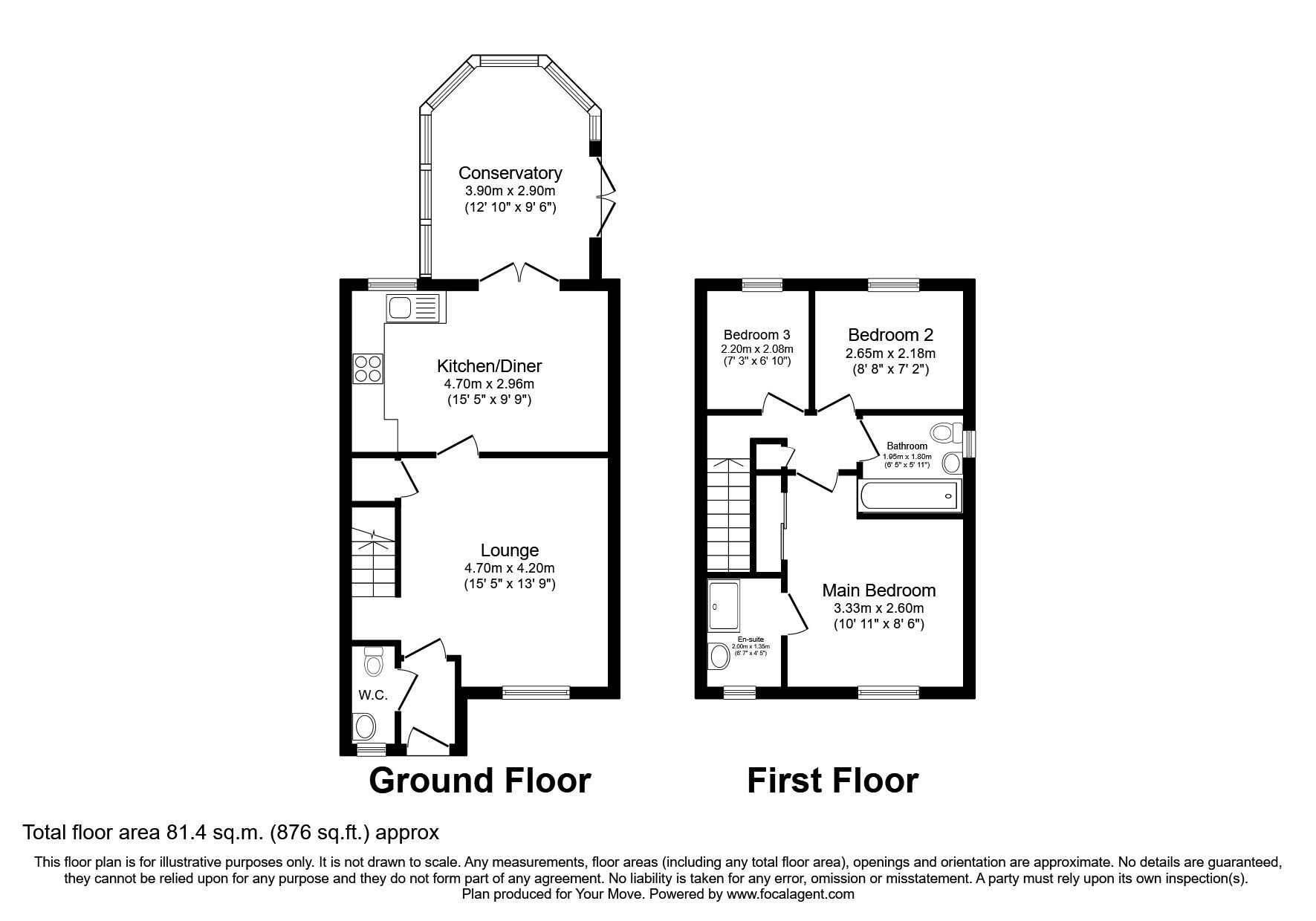 Floorplan of 3 bedroom Semi Detached House to rent, Wentworth Way, Lincoln, LN6