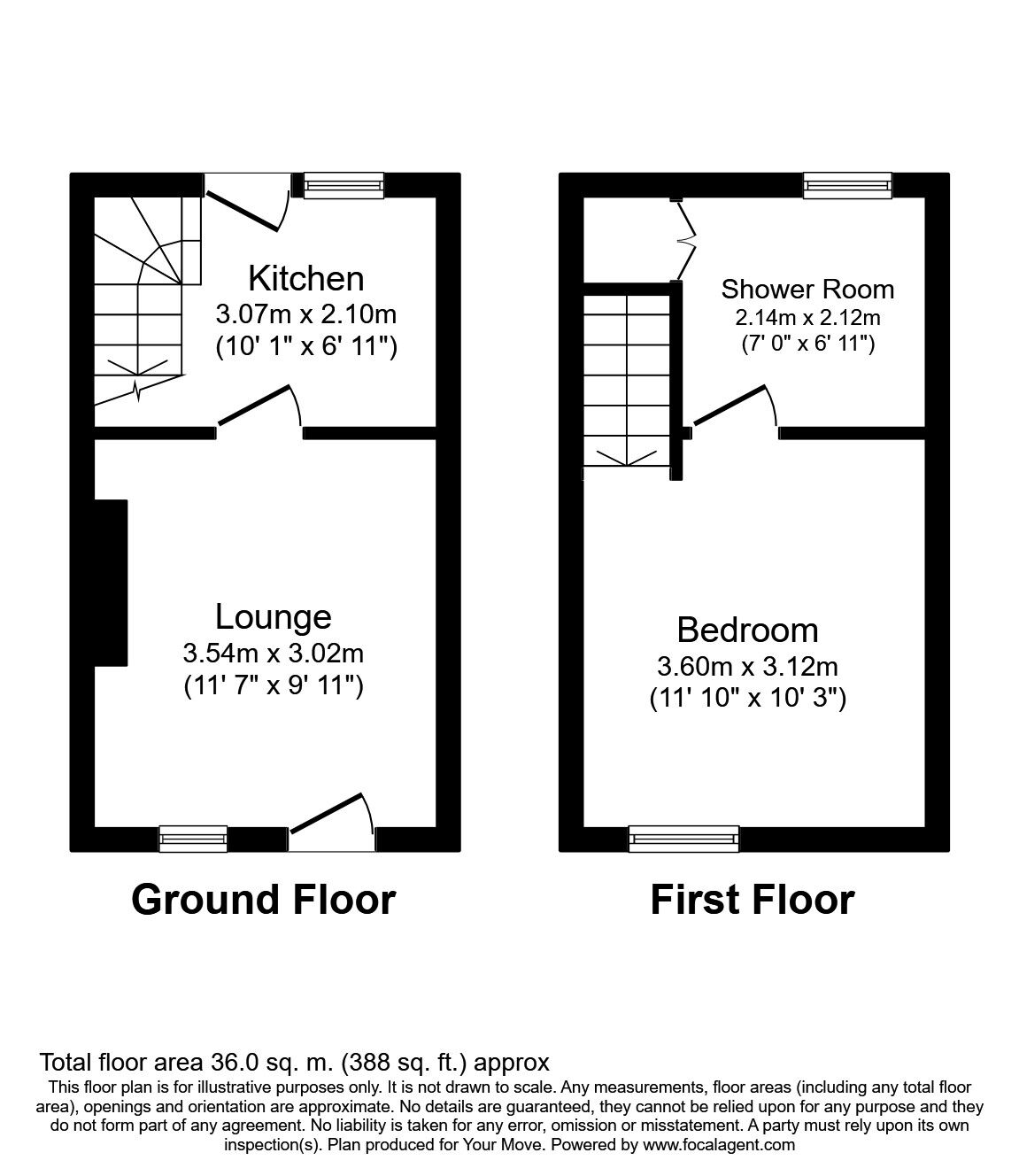 Floorplan of 1 bedroom Mid Terrace House to rent, High Street, Harmston, Lincoln, LN5