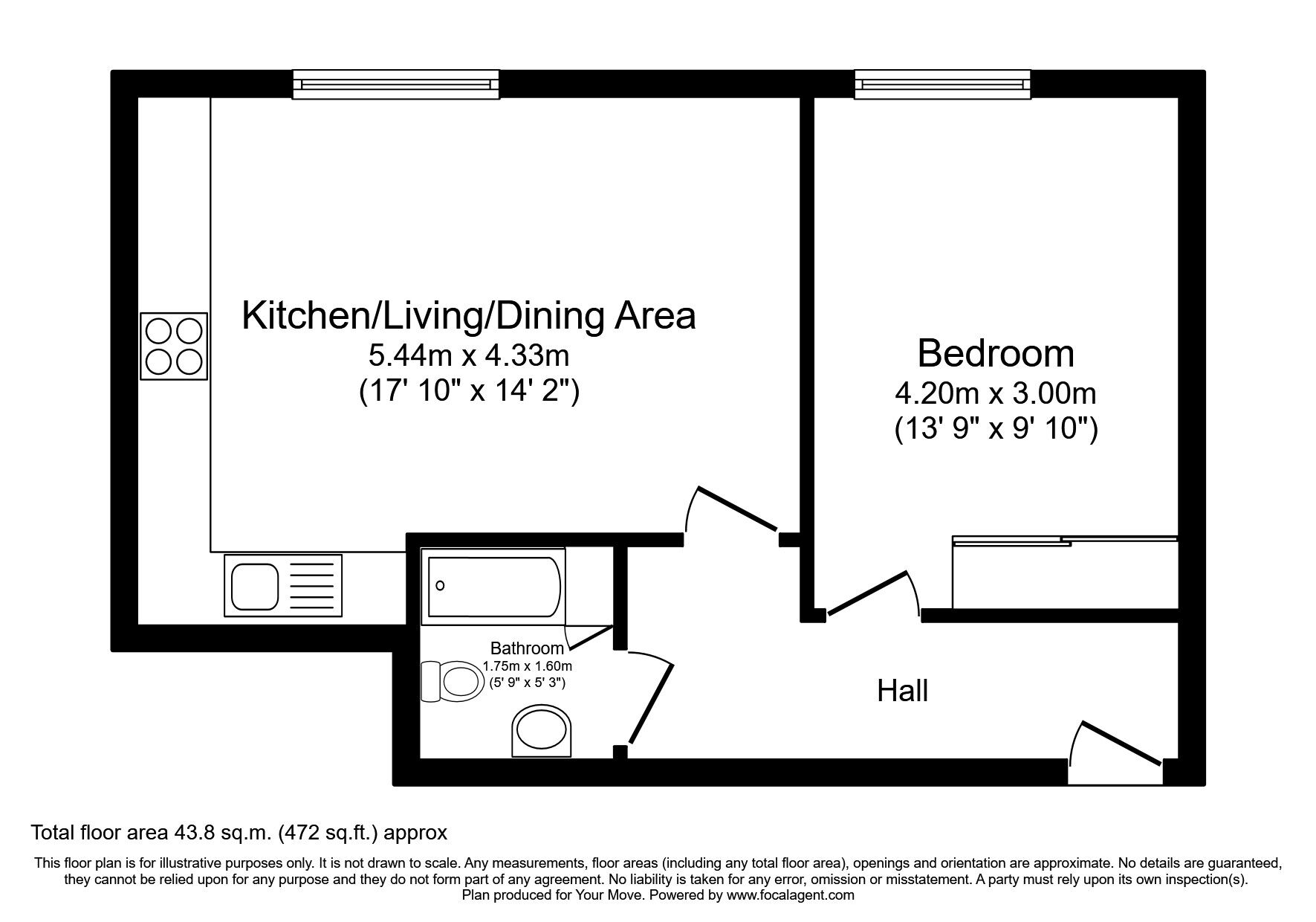 Floorplan of 1 bedroom  Flat to rent, Tanners Court, Lincoln, LN5