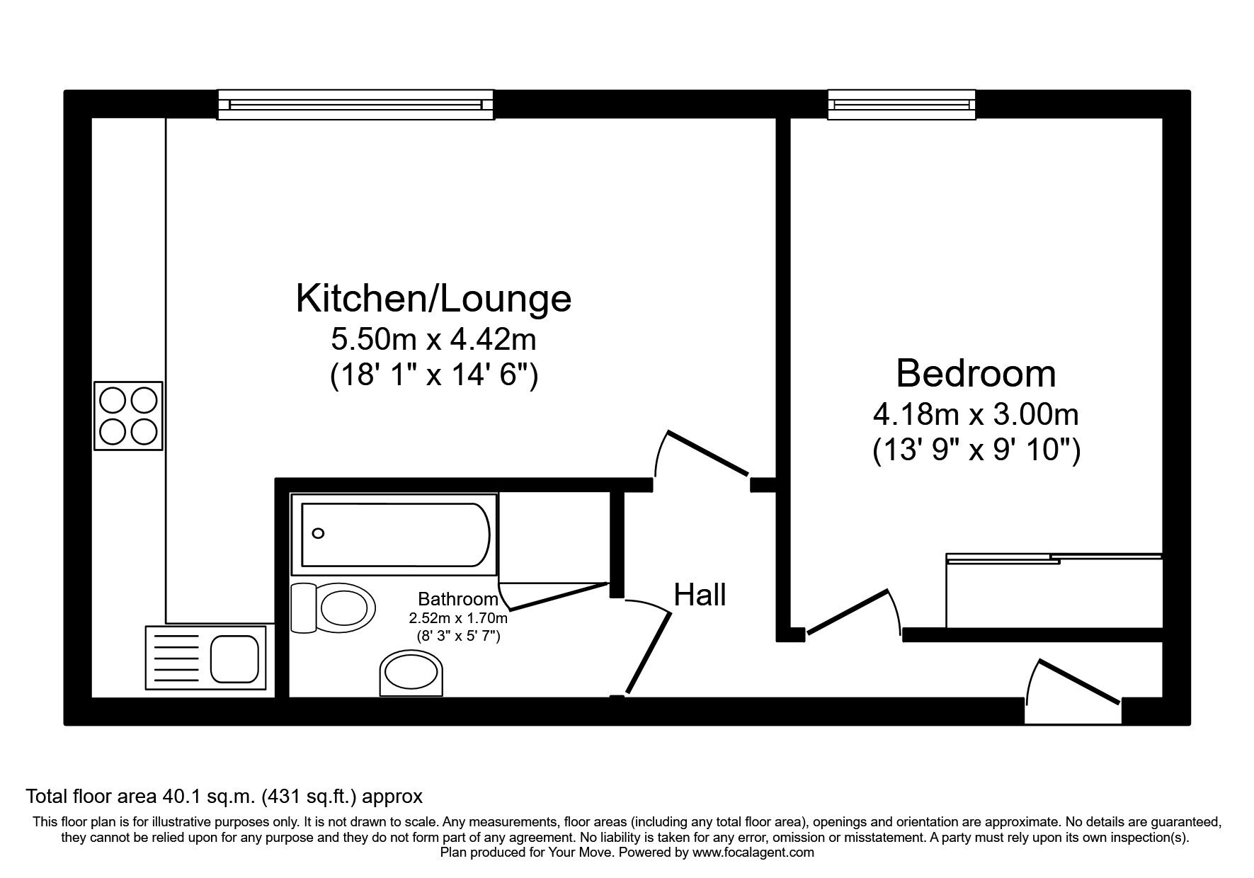 Floorplan of 1 bedroom  Flat to rent, Tanners Court, Lincoln, LN5