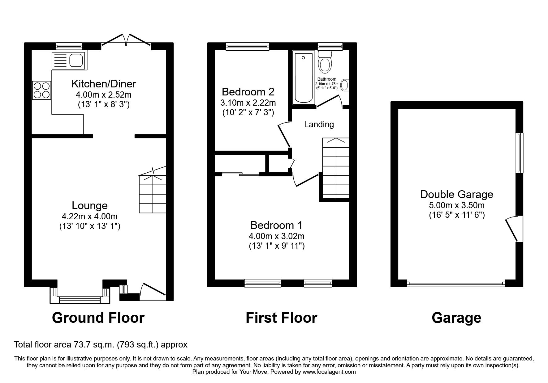 Floorplan of 2 bedroom Semi Detached House to rent, Goxhill Close, Lincoln, LN6