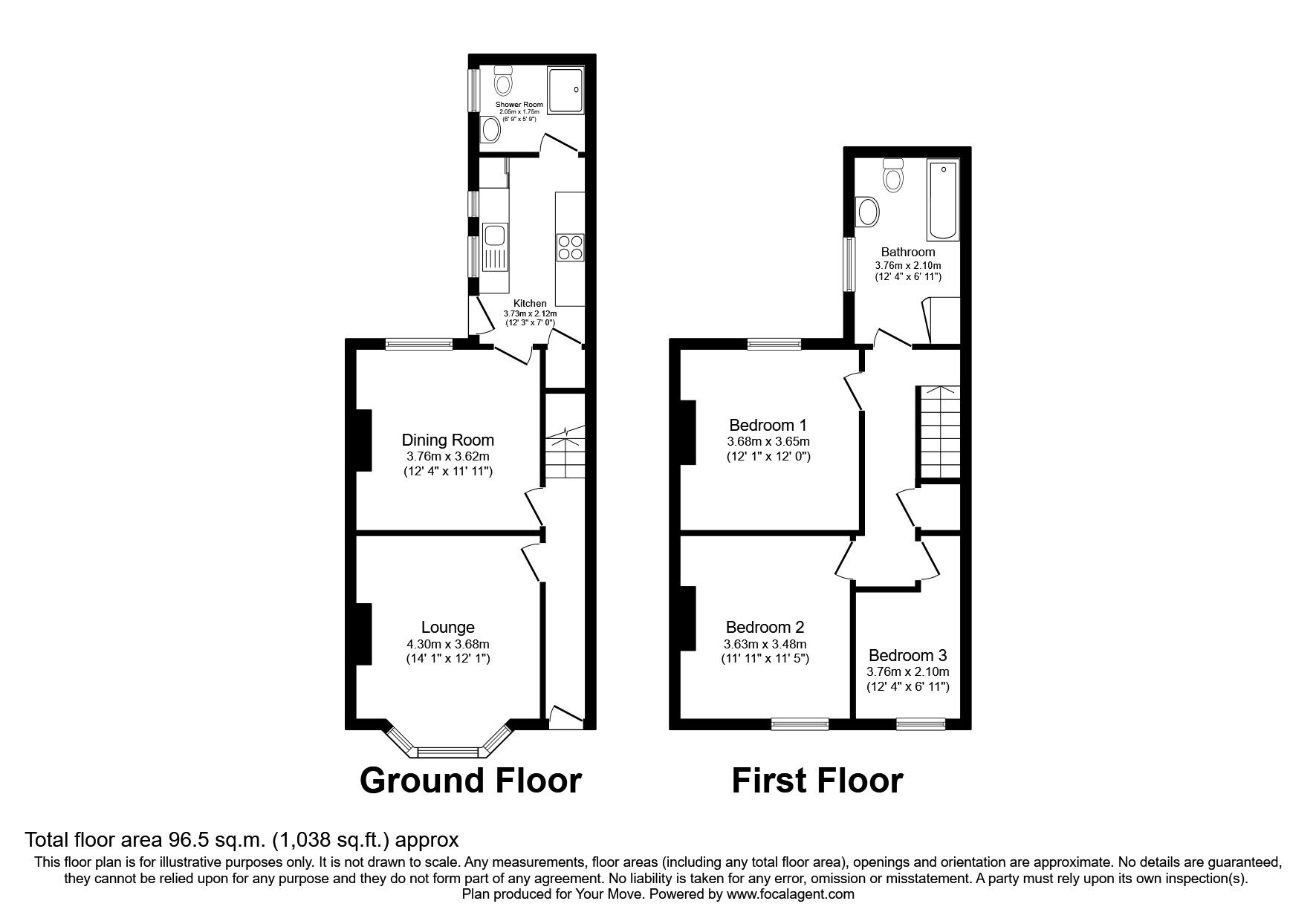 Floorplan of 3 bedroom Mid Terrace House to rent, Dixon Street, Lincoln, LN5