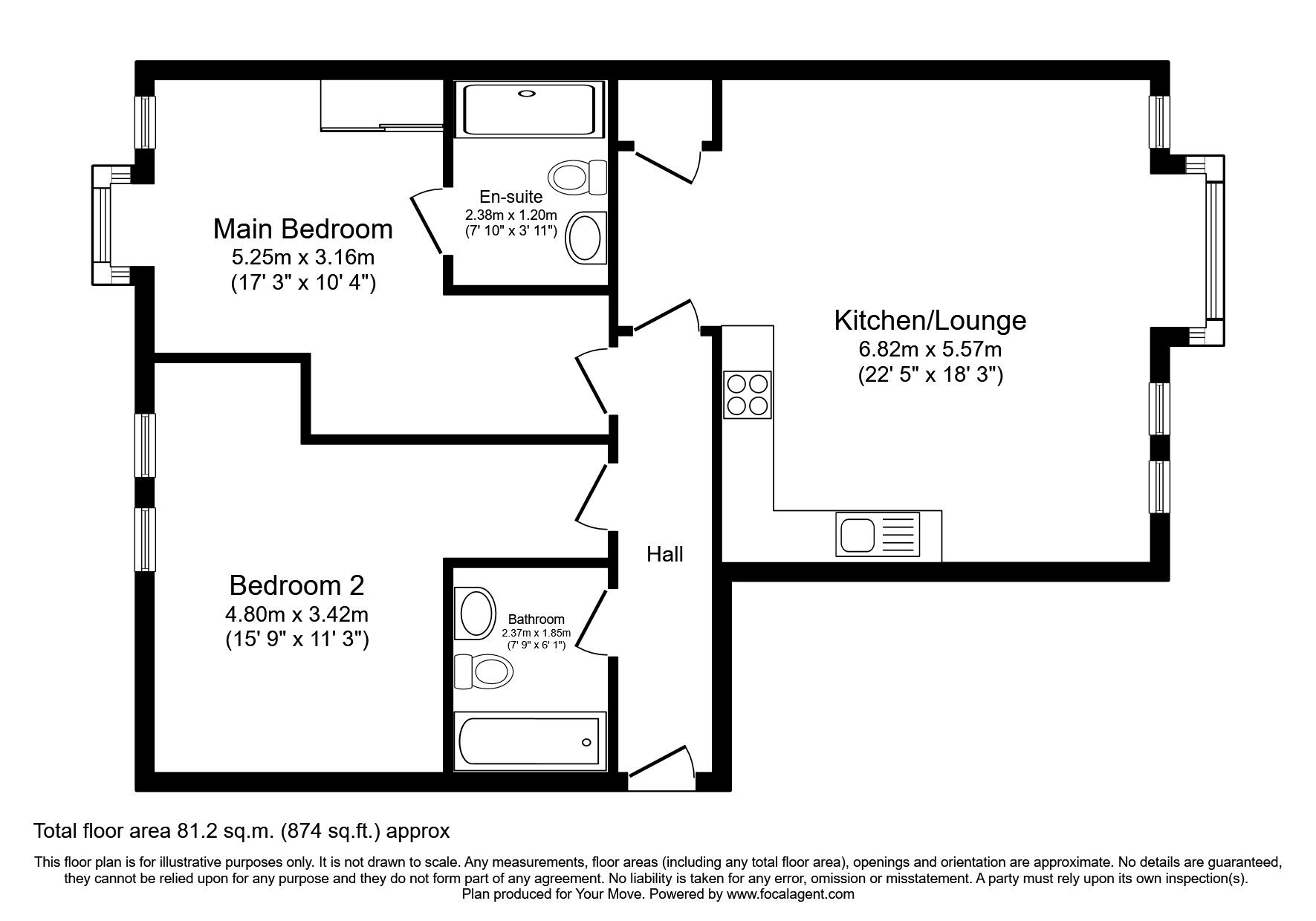 Floorplan of 2 bedroom  Flat to rent, Brayford Wharf North, Lincoln, LN1