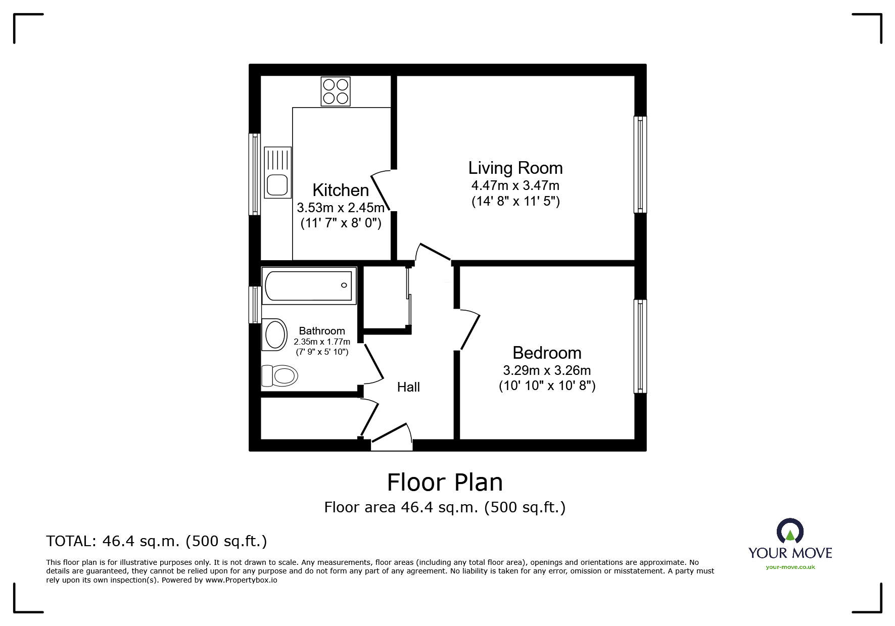 Floorplan of 1 bedroom  Flat for sale, Carr Street, Lincoln, Lincolnshire, LN1