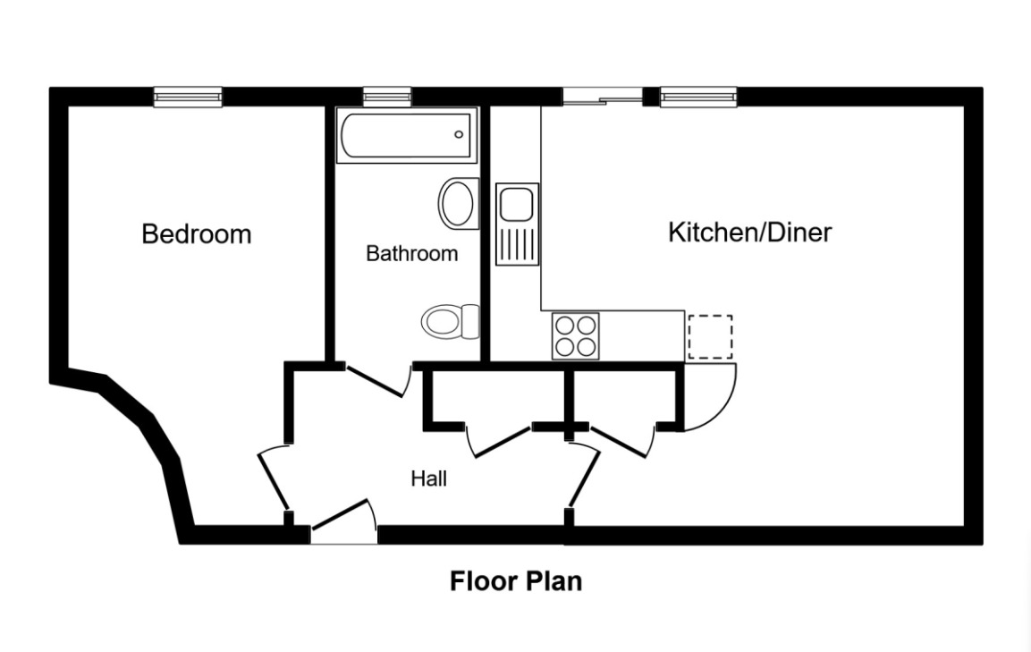 Floorplan of 1 bedroom Flat to rent, Marine Approach, Burton Waters, Lincoln, LN1