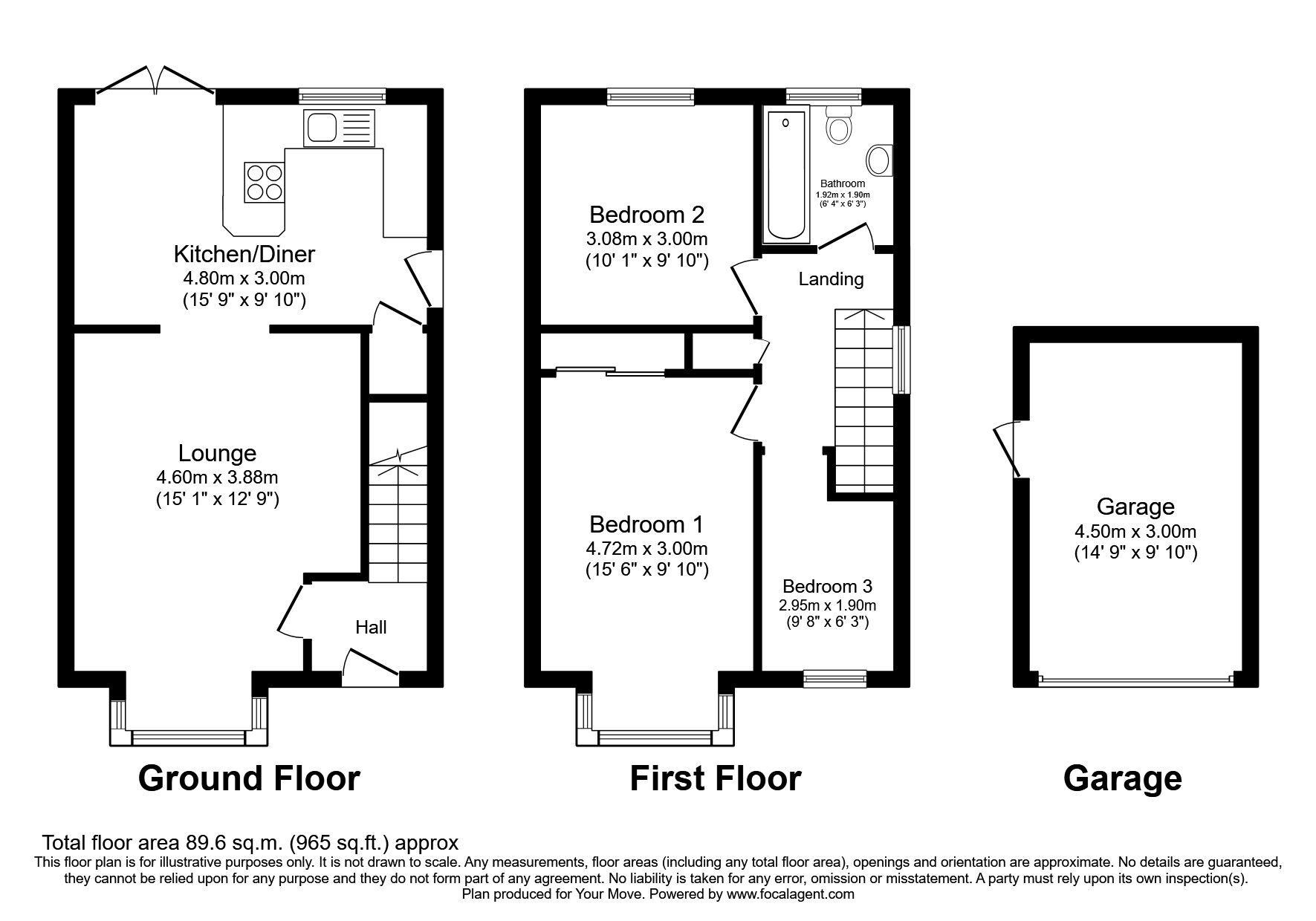 Floorplan of 3 bedroom Semi Detached House to rent, Lincoln, Lincolnshire, LN6