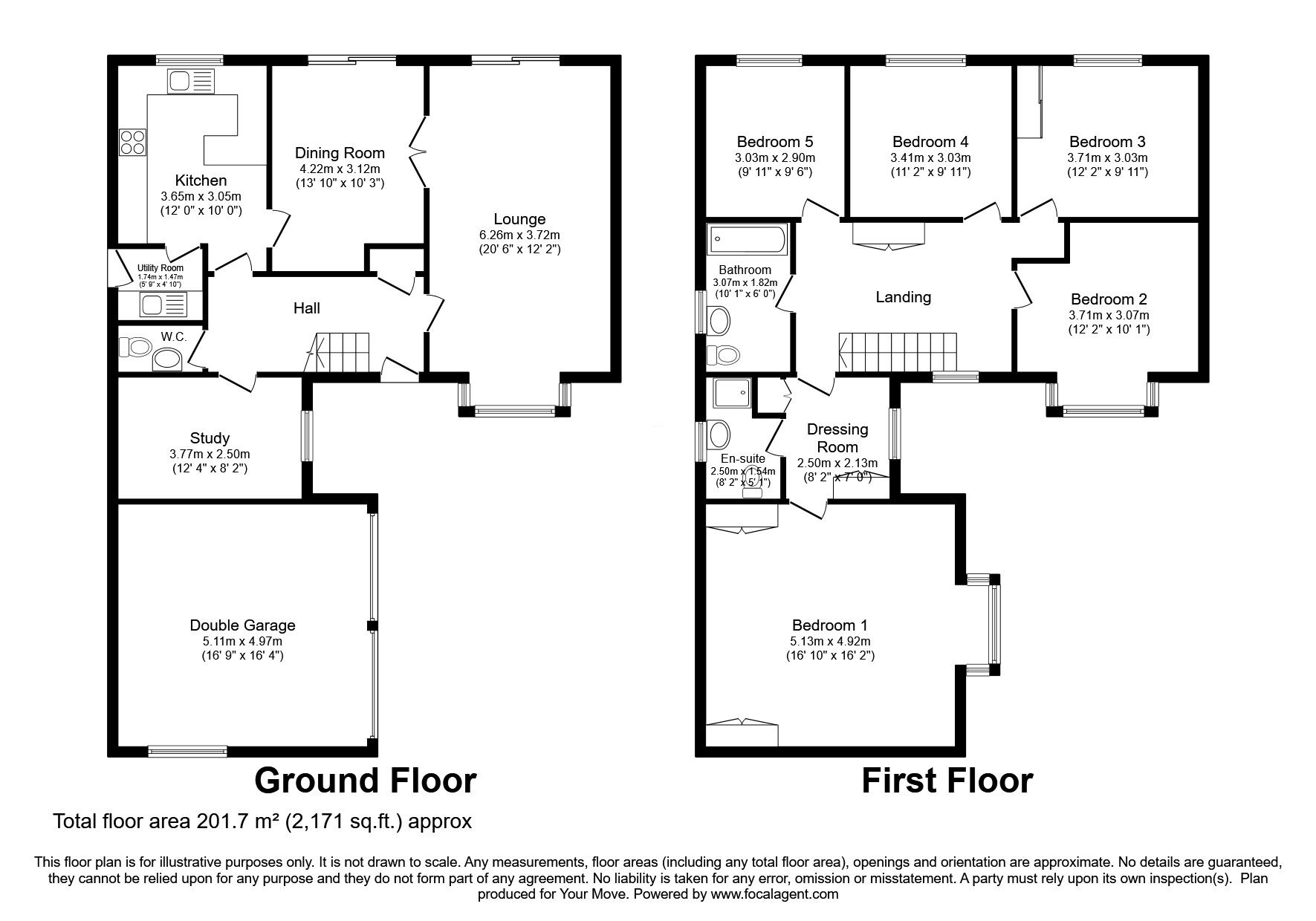 Floorplan of 5 bedroom Detached House for sale, Lichfield Road, Bracebridge Heath, Lincolnshire, LN4