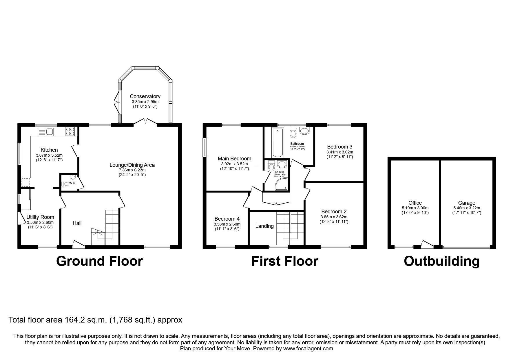 Floorplan of 4 bedroom Detached House for sale, Wragby Road, Sudbrooke, Lincolnshire, LN2
