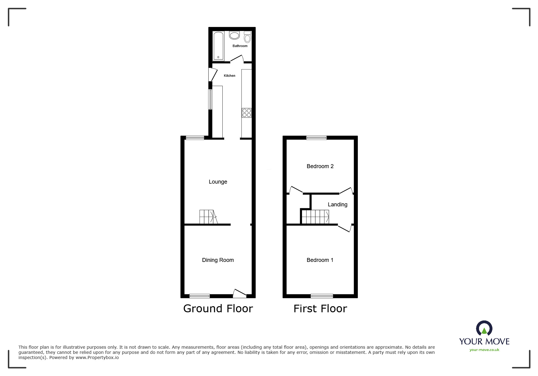 Floorplan of 2 bedroom Mid Terrace House to rent, Gray Street, Lincoln, Lincolnshire, LN1