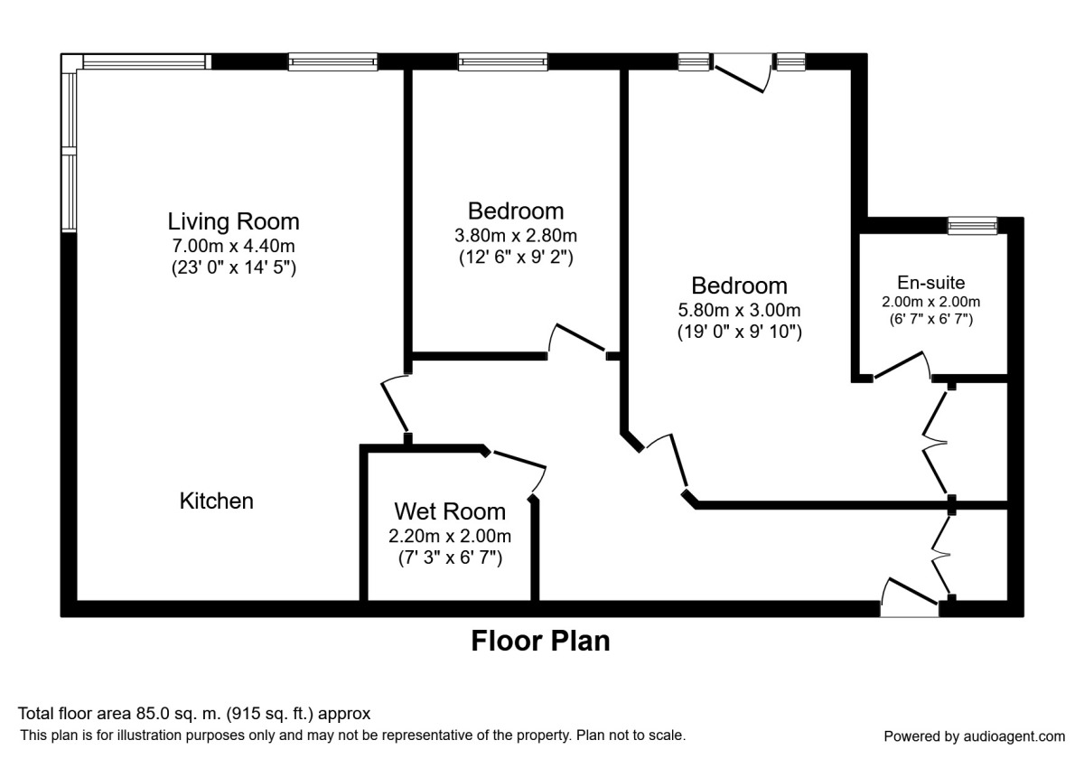 Floorplan of 2 bedroom  Flat for sale, Manton Road, Lincoln, Lincolnshire, LN2