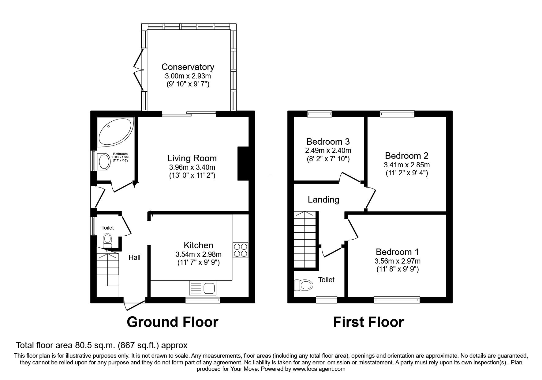 Floorplan of 3 bedroom Semi Detached House for sale, Tower Avenue, Lincoln, Lincolnshire, LN2