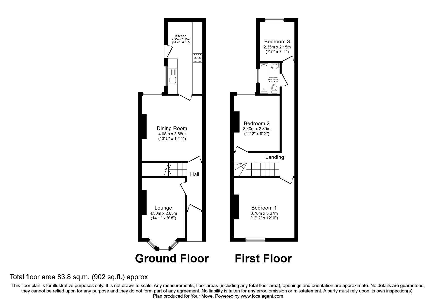 Floorplan of 3 bedroom Mid Terrace House for sale, Fleet Street, Lincoln, Lincolnshire, LN1
