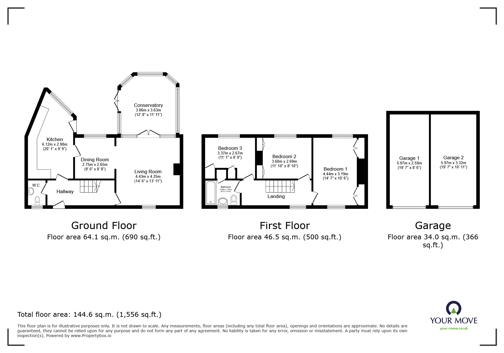 Floorplan of 3 bedroom Semi Detached House for sale, Meadow Close, Metheringham, Lincolnshire, LN4