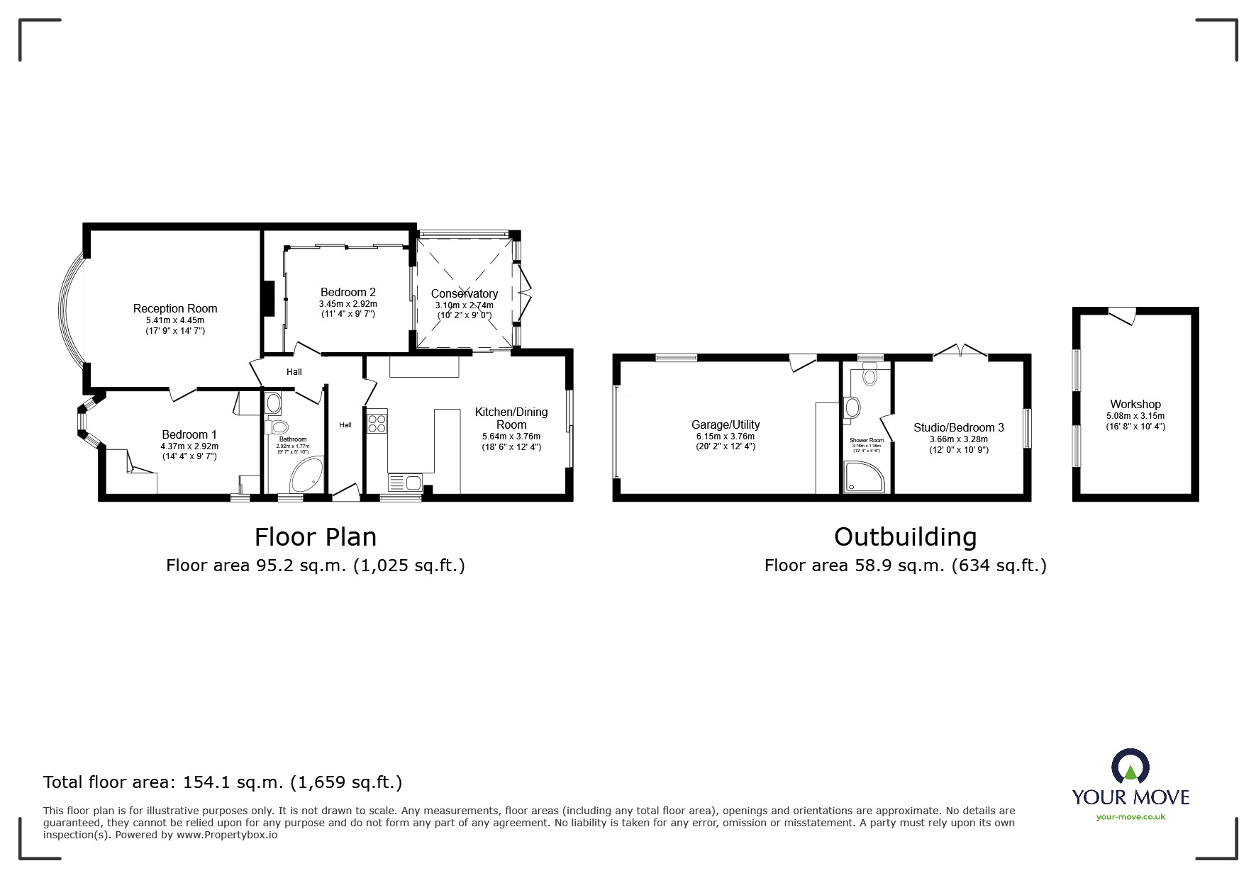 Floorplan of 3 bedroom Semi Detached Bungalow for sale, Church Lane, Minting, Lincolnshire, LN9