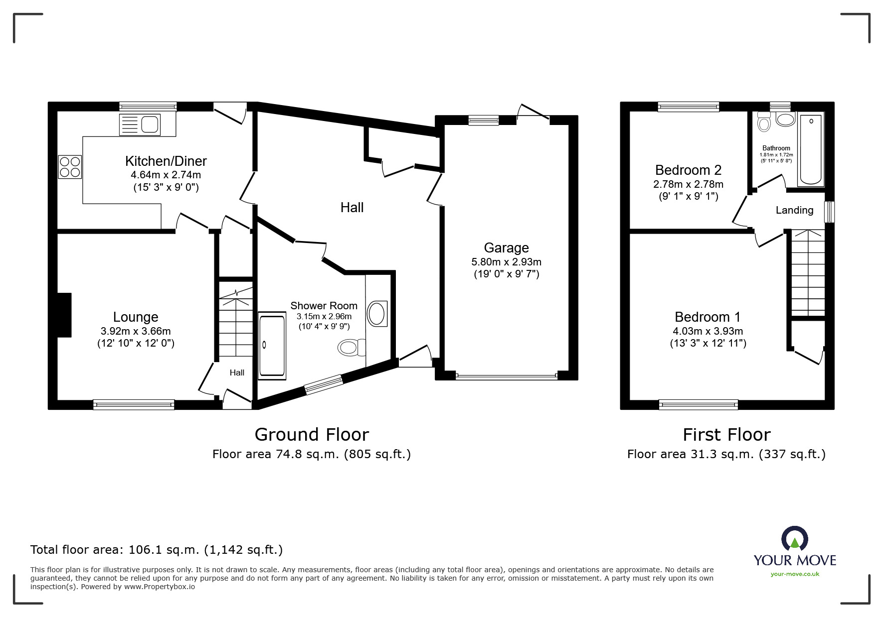 Floorplan of 2 bedroom Semi Detached House for sale, Moorland Crescent, Lincoln, Lincolnshire, LN6