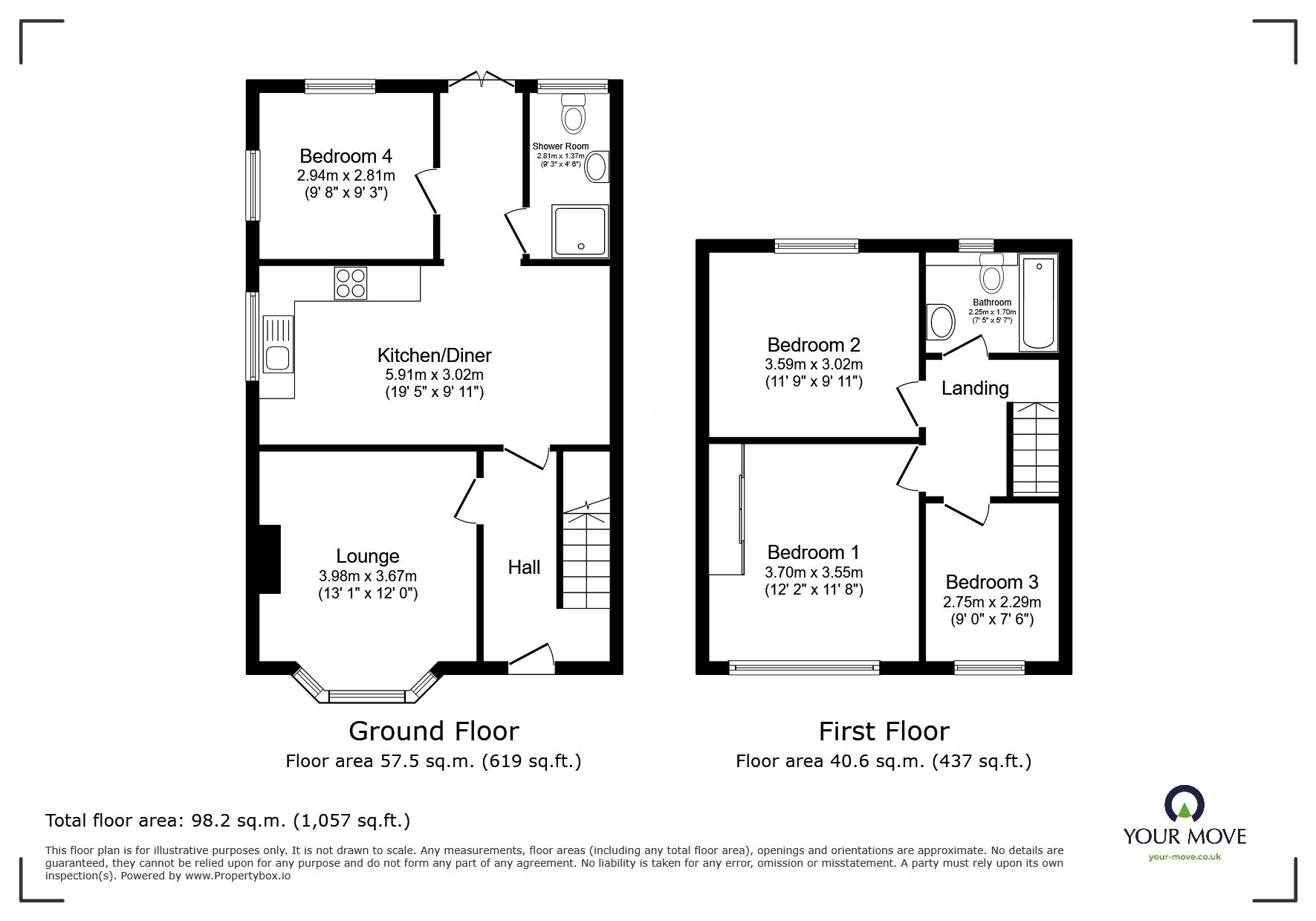Floorplan of 4 bedroom Semi Detached House for sale, Doddington Road, Lincoln, Lincolnshire, LN6