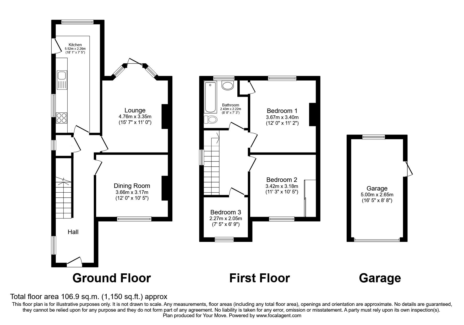 Floorplan of 3 bedroom Semi Detached House for sale, Hartsholme Drive, Lincoln, Lincolnshire, LN6