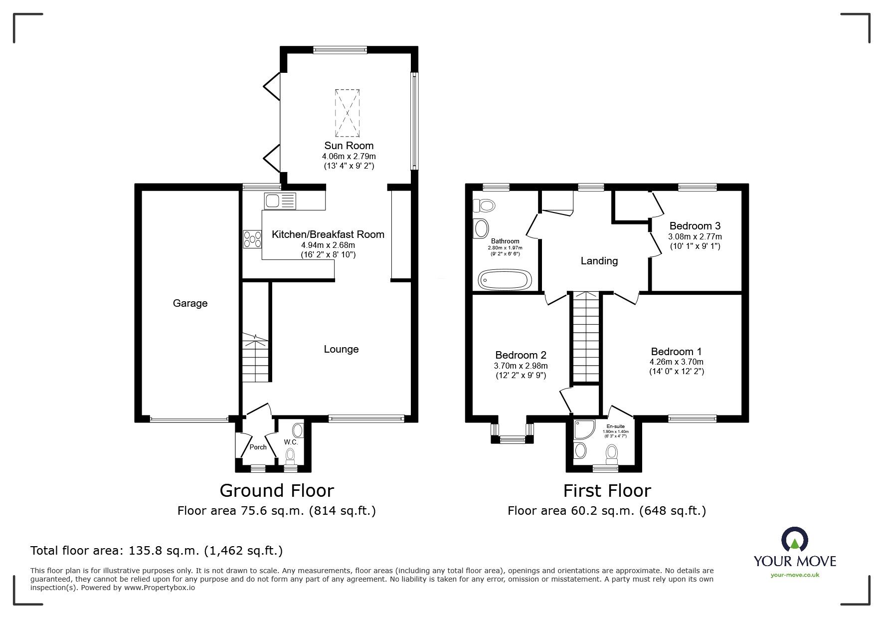 Floorplan of 3 bedroom Detached House to rent, Mallory Close, Lincoln, Lincolnshire, LN6