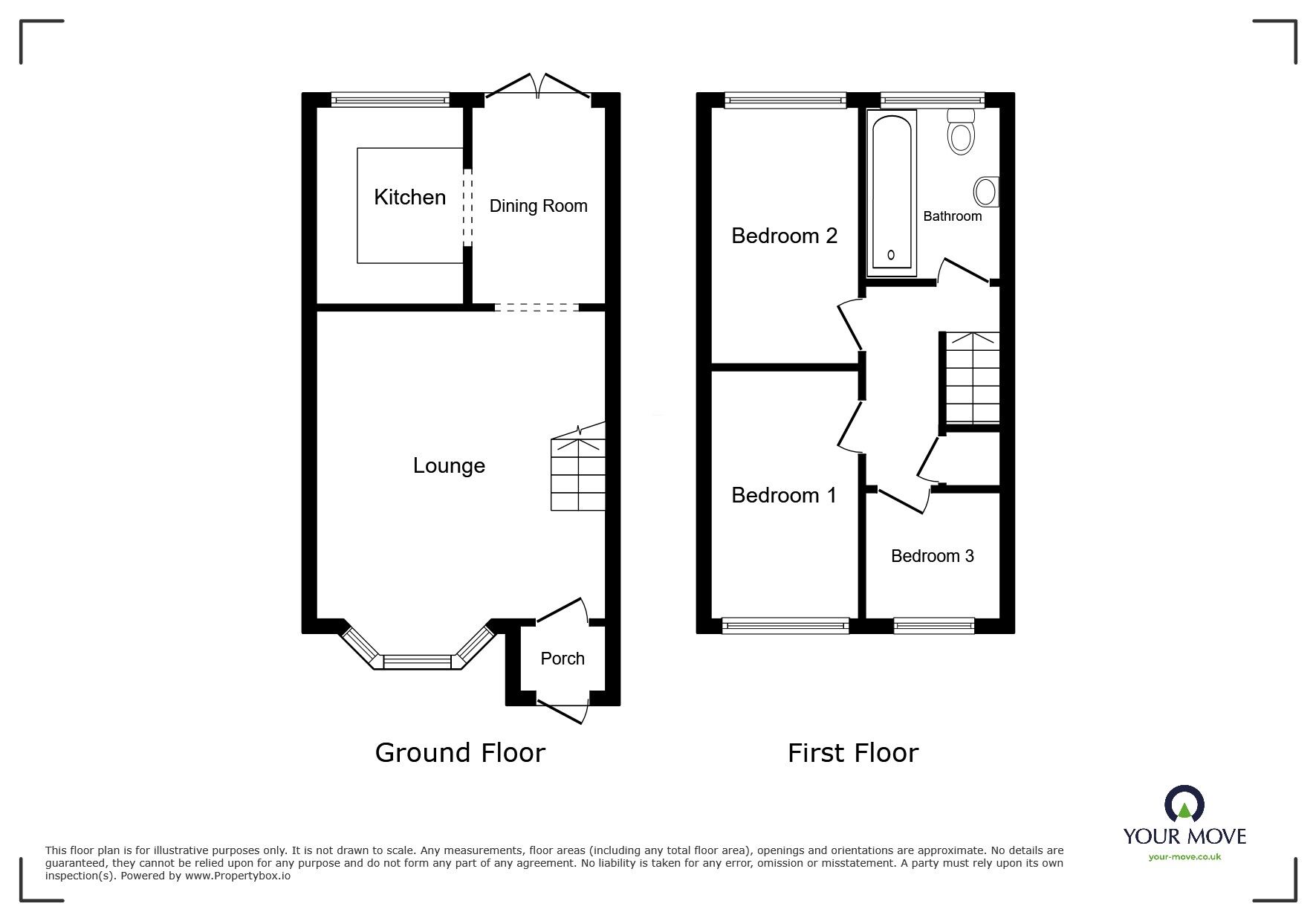 Floorplan of 3 bedroom  House to rent, St. Catherines Grove, Lincoln, Lincolnshire, LN5