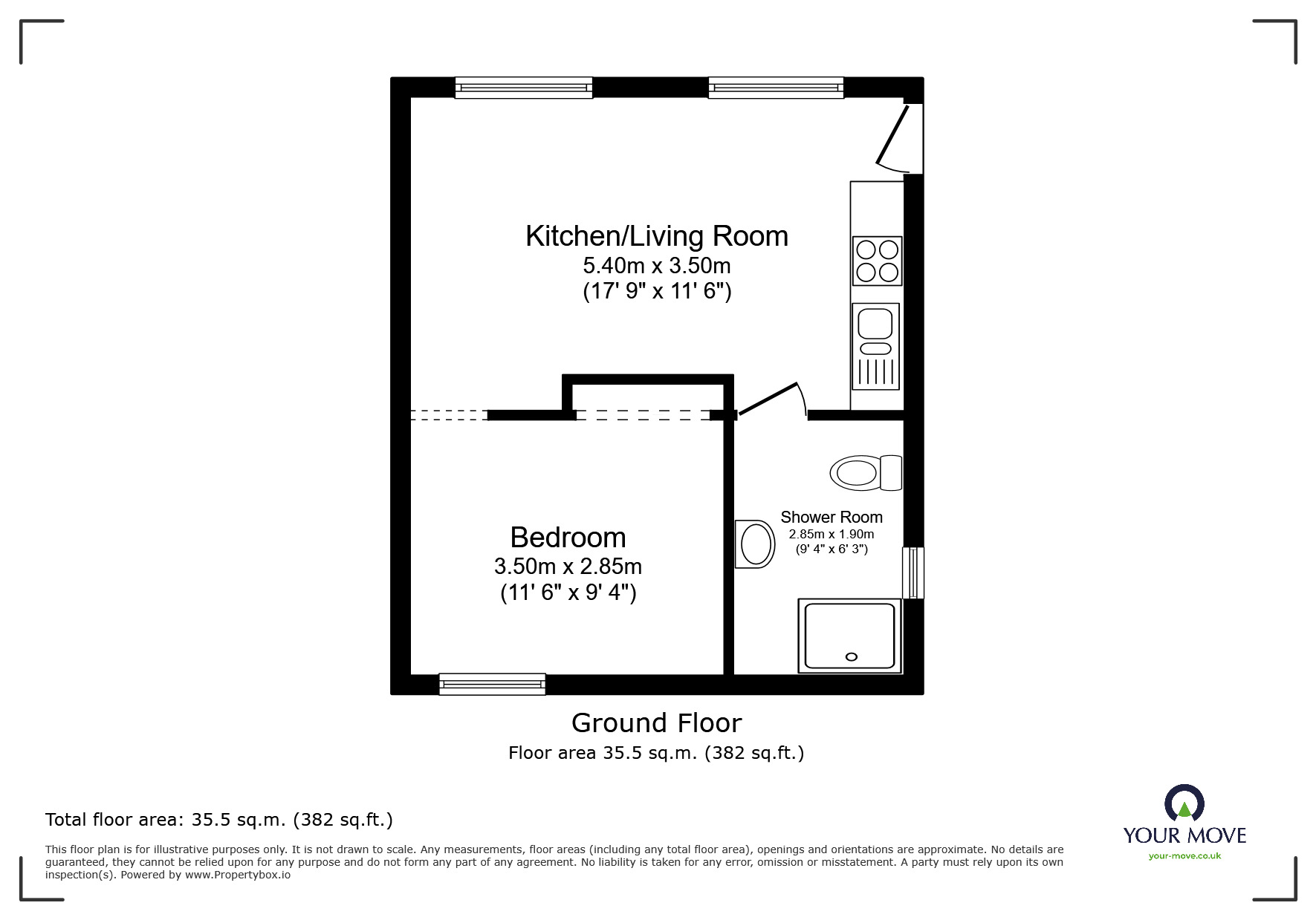 Floorplan of 1 bedroom Flat for sale, Gage Court, Lincoln, Lincolnshire, LN2