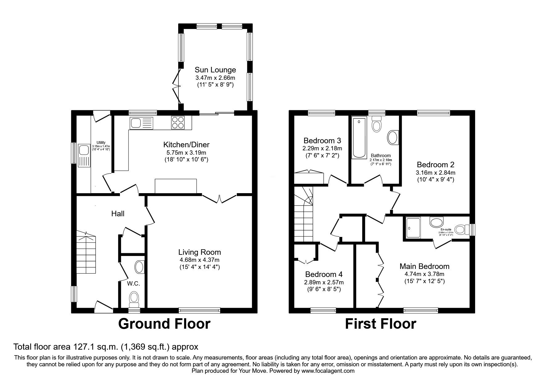 Floorplan of 4 bedroom Detached House for sale, Cambrian Way, North Hykeham, Lincolnshire, LN6