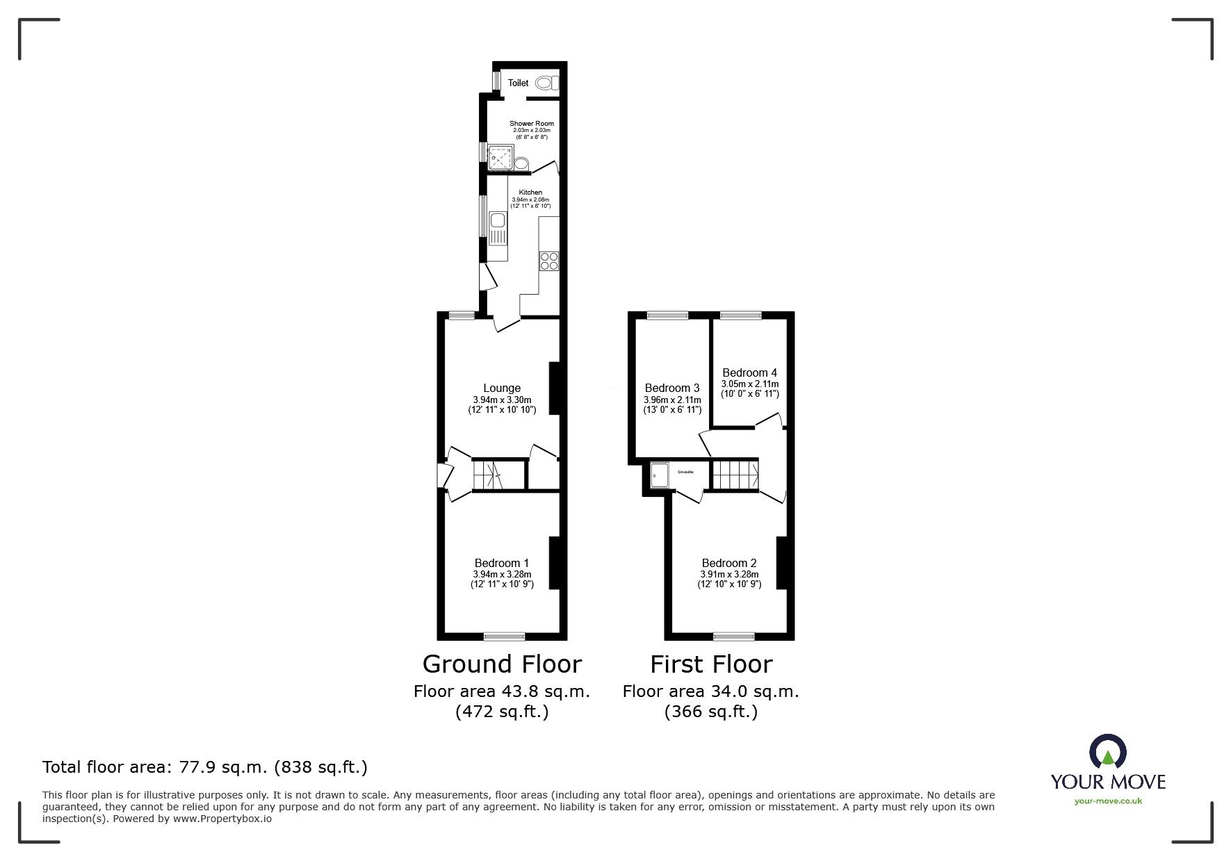 Floorplan of 4 bedroom Mid Terrace House for sale, Craven Street, Lincoln, Lincolnshire, LN5