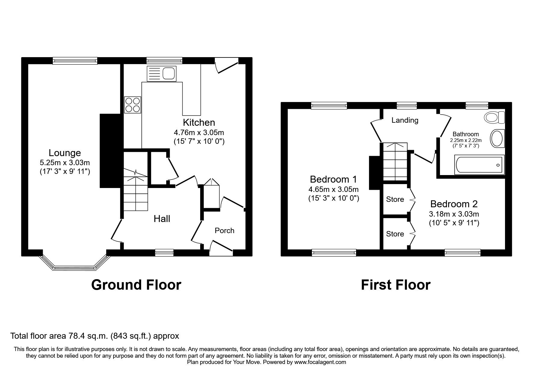 Floorplan of 2 bedroom Mid Terrace House for sale, Wickenby Crescent, Lincoln, Lincolnshire, LN1