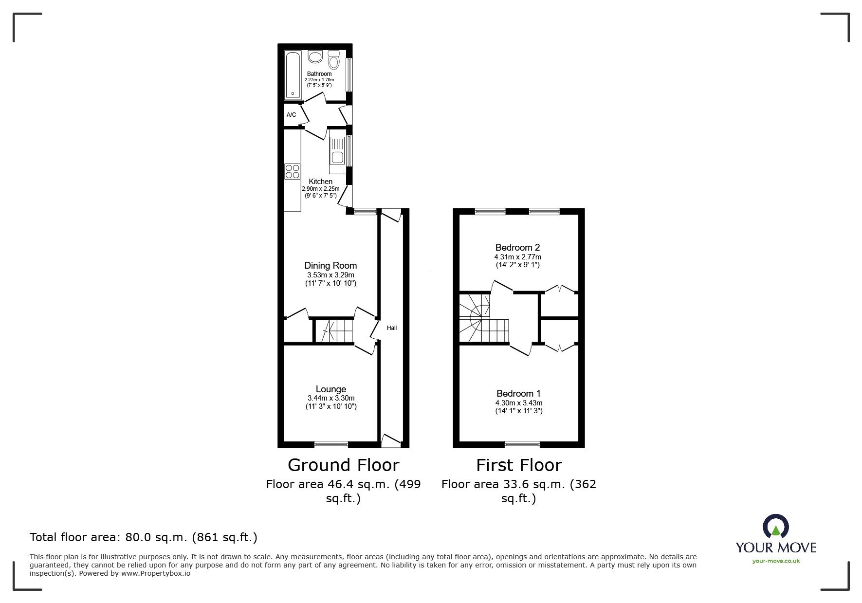 Floorplan of 2 bedroom Mid Terrace House for sale, Queen Street, Lincolnshire, LN5