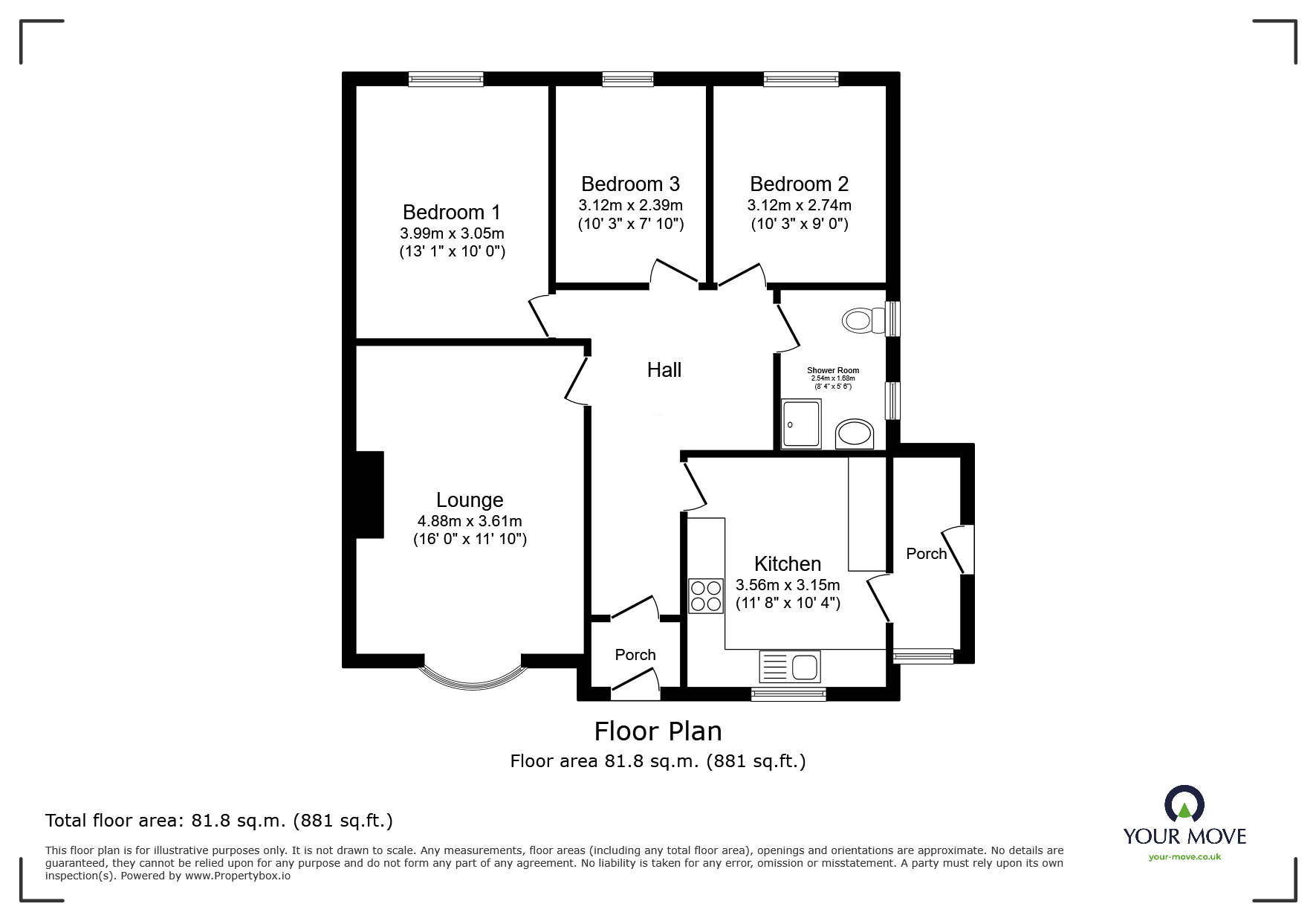 Floorplan of 3 bedroom Detached Bungalow for sale, Delph Road, North Hykeham, Lincolnshire, LN6