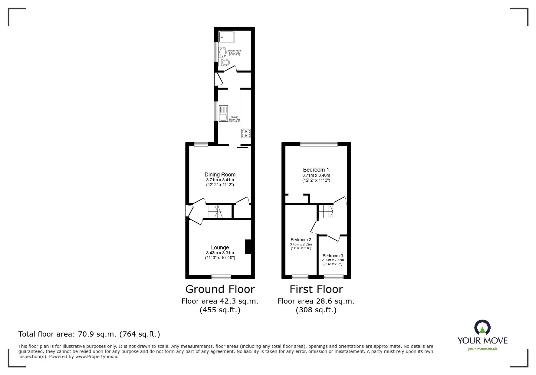 Floorplan of 3 bedroom Mid Terrace House for sale, Scorer Street, Lincoln, Lincolnshire, LN5