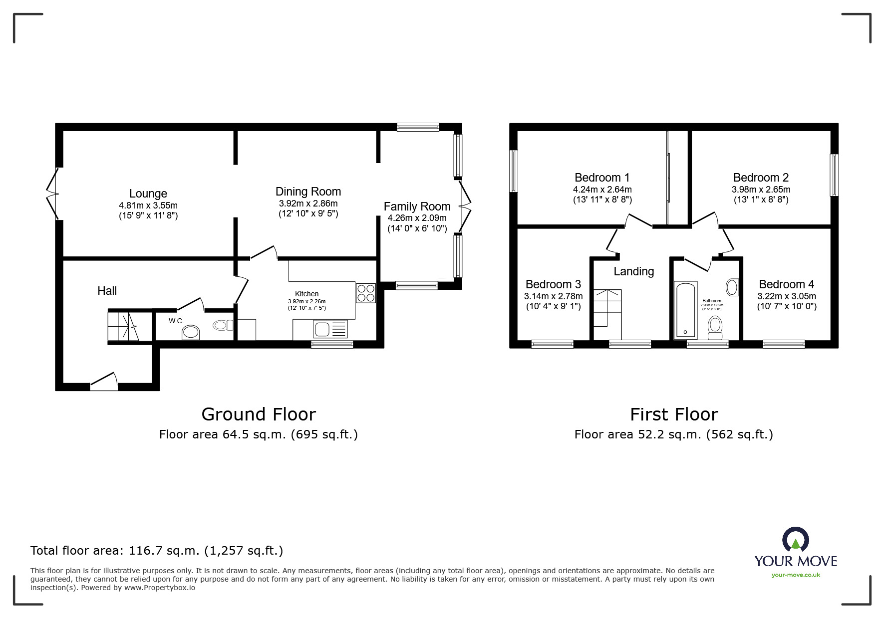 Floorplan of 4 bedroom Detached House to rent, Hale Close, Lincoln, Lincolnshire, LN2