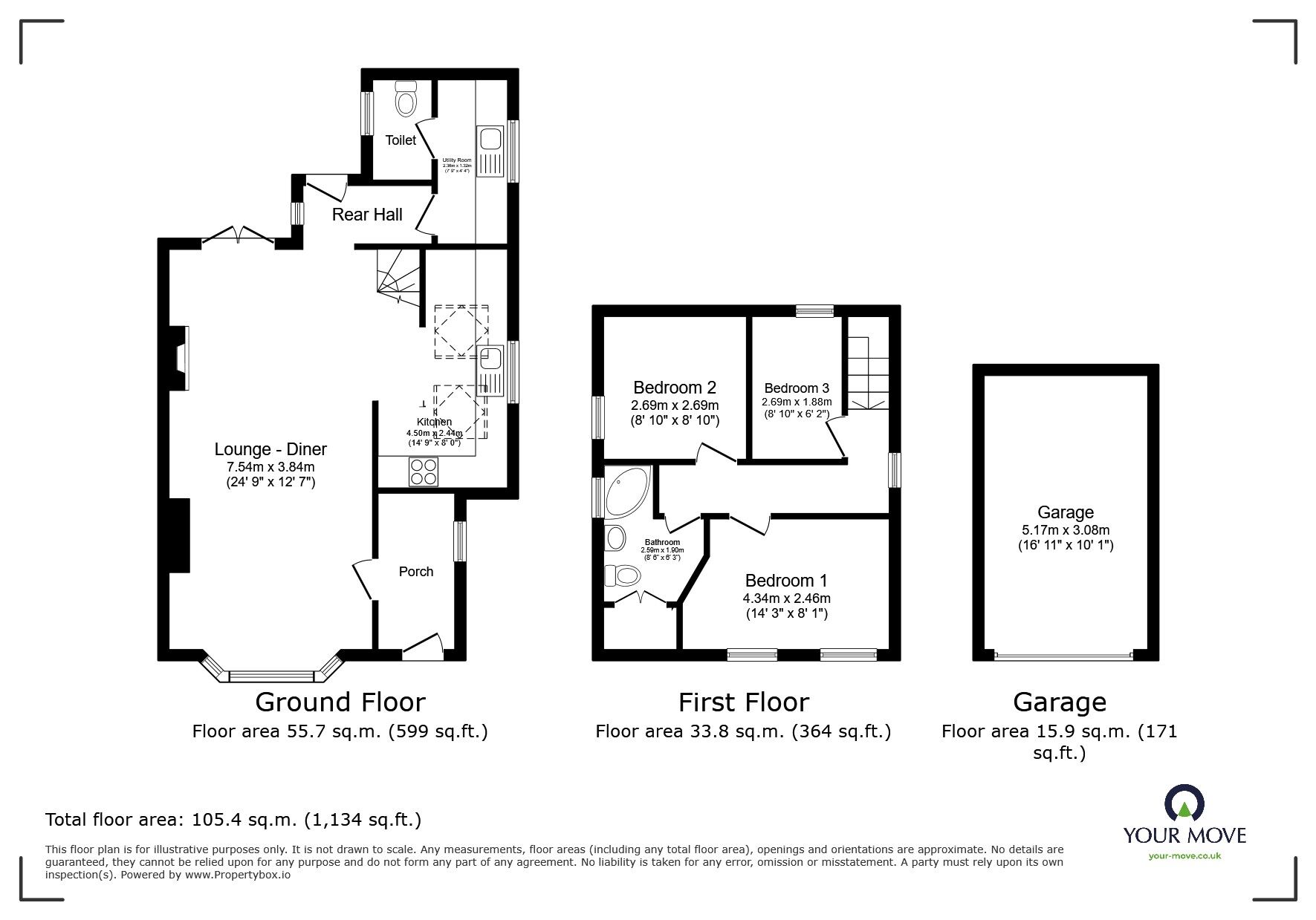 Floorplan of 3 bedroom Detached House for sale, Wragby Road, Bardney, Lincolnshire, LN3