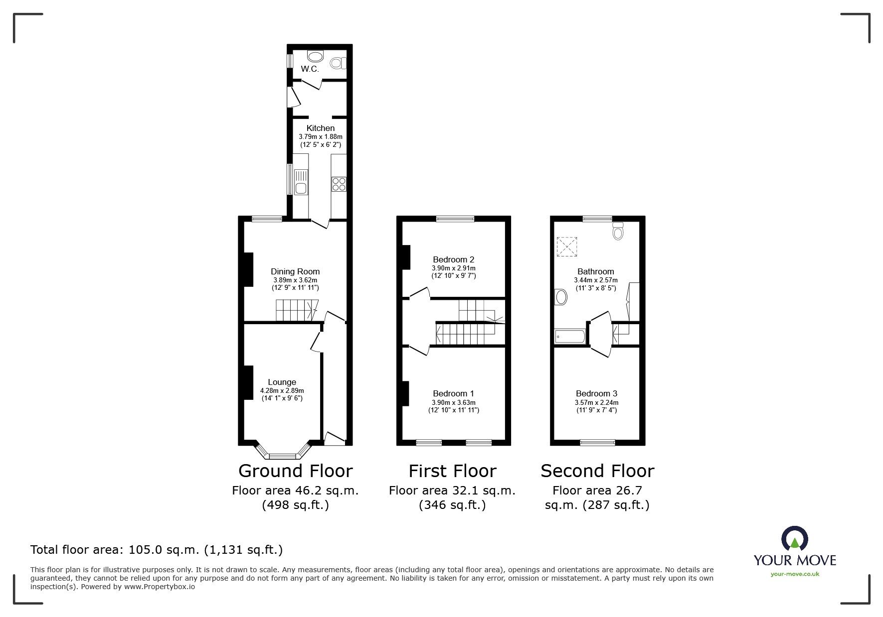 Floorplan of 3 bedroom Mid Terrace House for sale, Foster Street, Lincoln, Lincolnshire, LN5