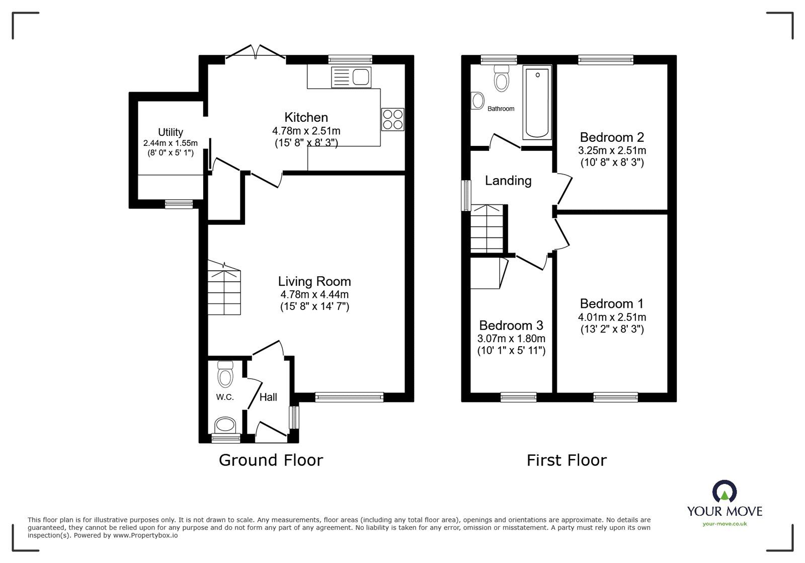 Floorplan of 3 bedroom Semi Detached House for sale, Hadrians Road, Bracebridge Heath, Lincolnshire, LN4