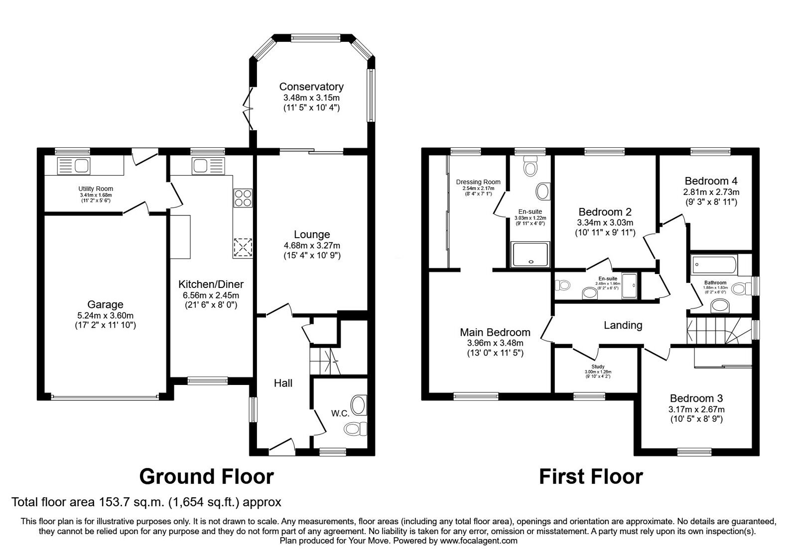 Floorplan of 4 bedroom Detached House for sale, Chapel Lane, Navenby, Lincolnshire, LN5