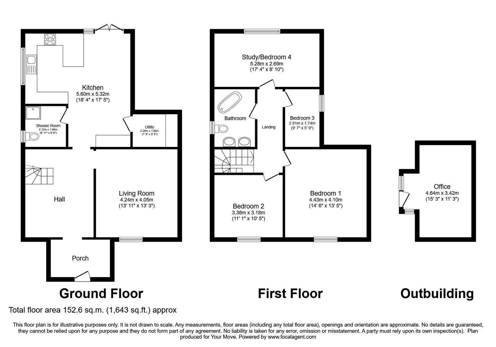 Floorplan of 4 bedroom Semi Detached Property for sale, Lincoln Road, Fenton, Lincolnshire,, LN1