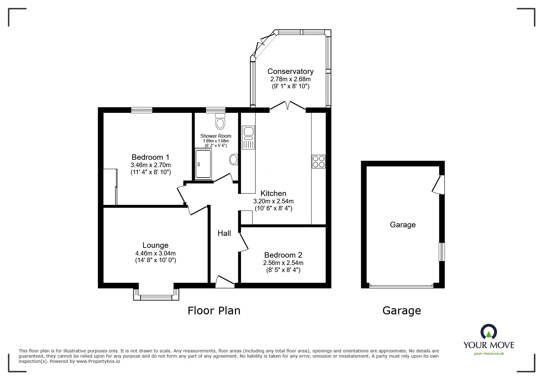 Floorplan of 2 bedroom Detached Bungalow for sale, Waltham Road, Lincoln, Lincolnshire, LN6