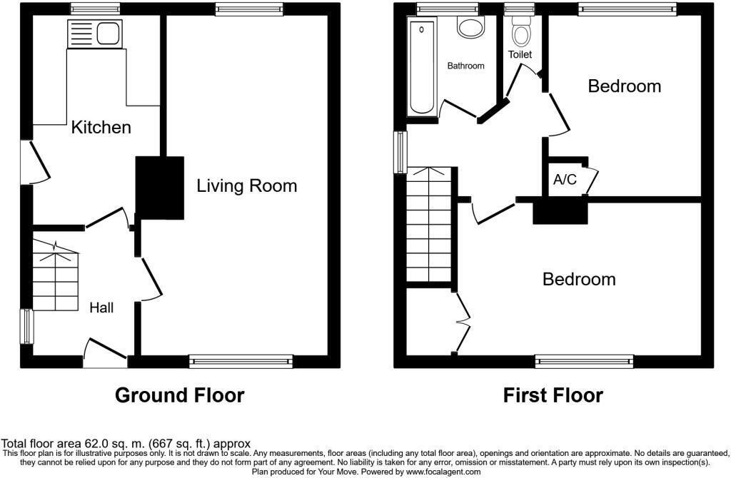 Floorplan of 2 bedroom Semi Detached House for sale, Ruckland Avenue, Lincoln, Lincolnshire, LN1