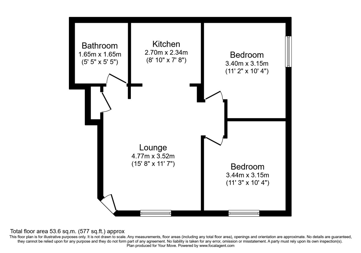Floorplan of 2 bedroom  Flat to rent, Newark Road, North Hykeham, Lincolnshire, LN6