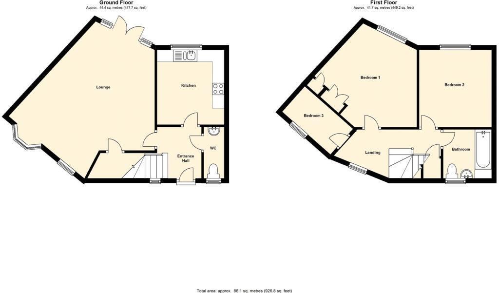 Floorplan of 3 bedroom  House to rent, Tall Pines Road, Witham St. Hughs, Lincolnshire, LN6