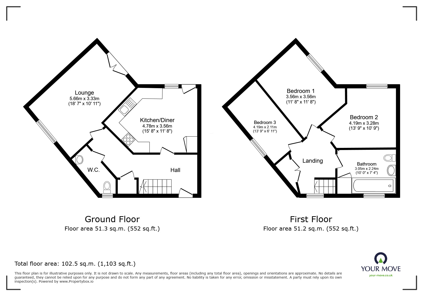 Floorplan of 3 bedroom Semi Detached House for sale, Pavillion Gardens, Lincoln, Lincolnshire, LN6