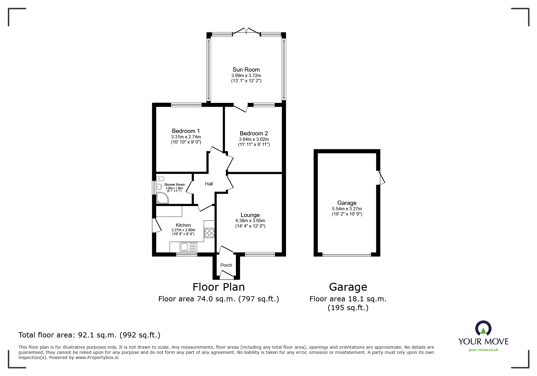 Floorplan of 2 bedroom Detached Bungalow for sale, Sheraton Close, Lincoln, Lincolnshire, LN6