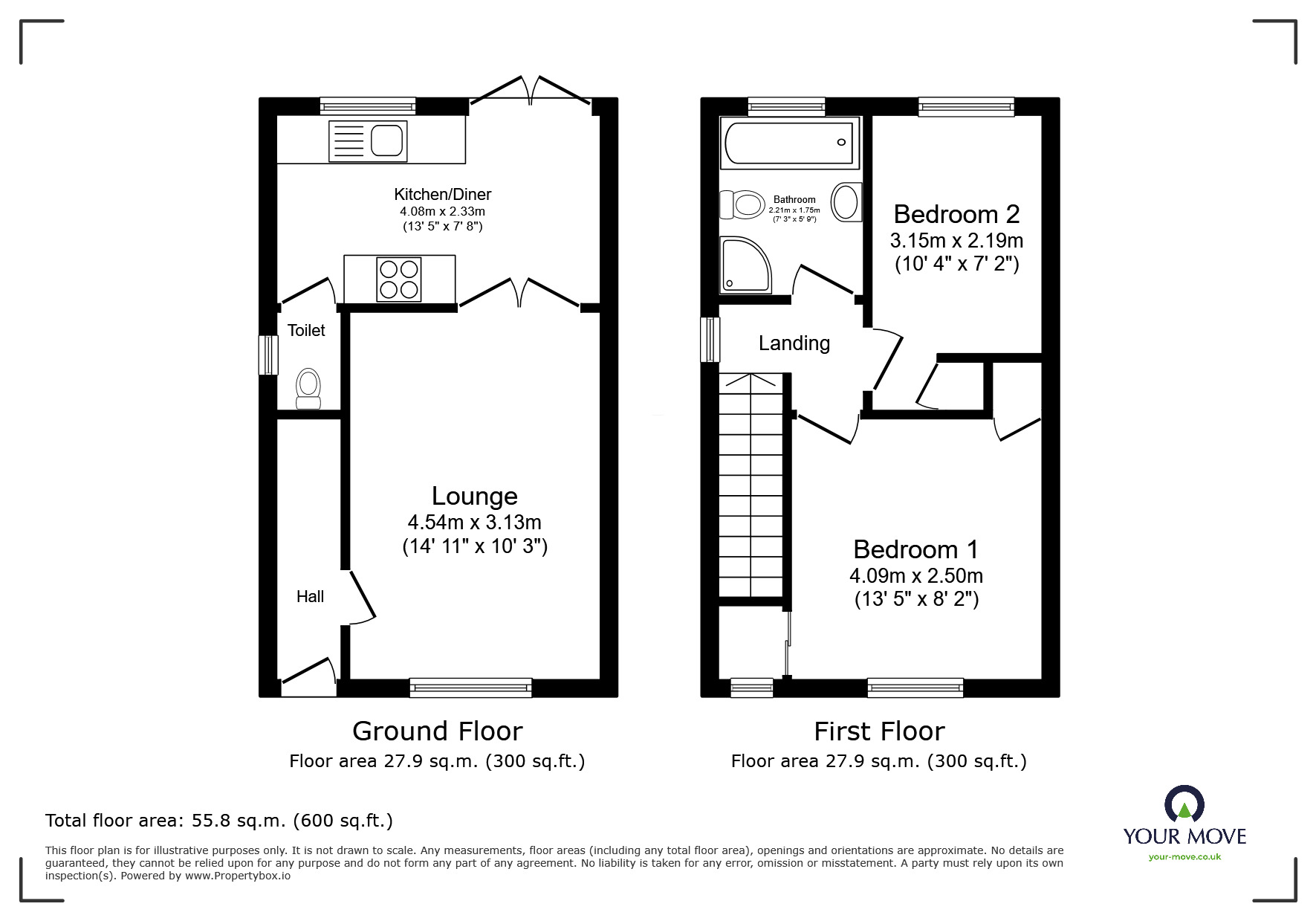 Floorplan of 2 bedroom Semi Detached House to rent, Beverley Grove, North Hykeham, Lincolnshire, LN6