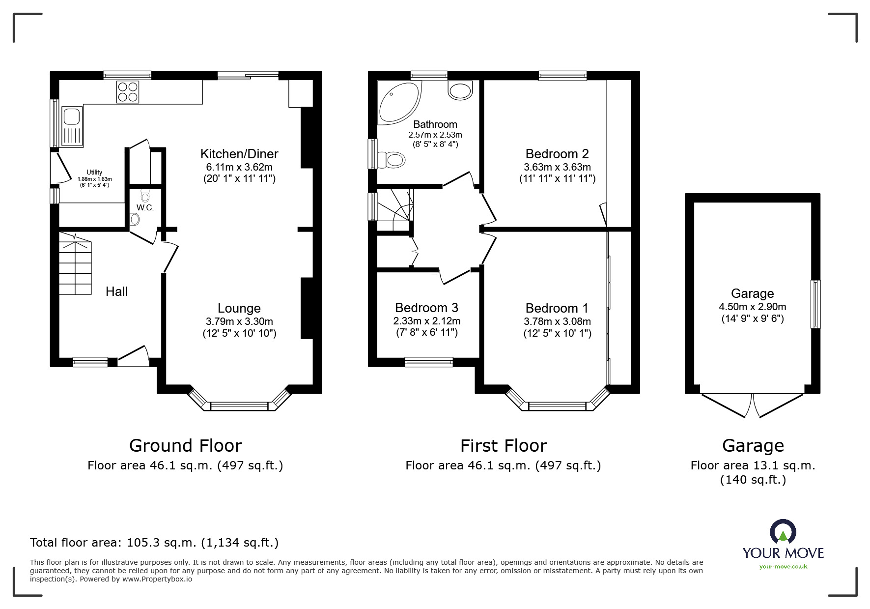 Floorplan of 3 bedroom Semi Detached House for sale, Doddington Road, Lincoln, Lincolnshire, LN6