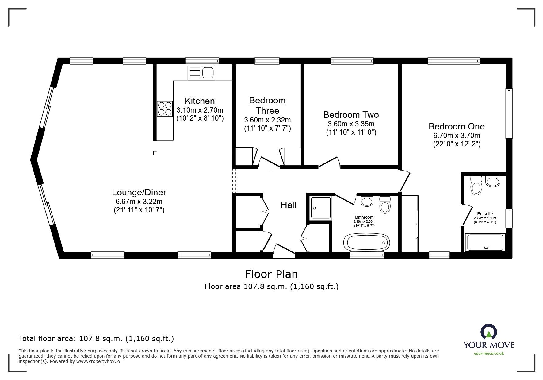 Floorplan of 3 bedroom Detached Property for sale, Bay Willow Road, Burton Waters, Lincolnshire, LN1