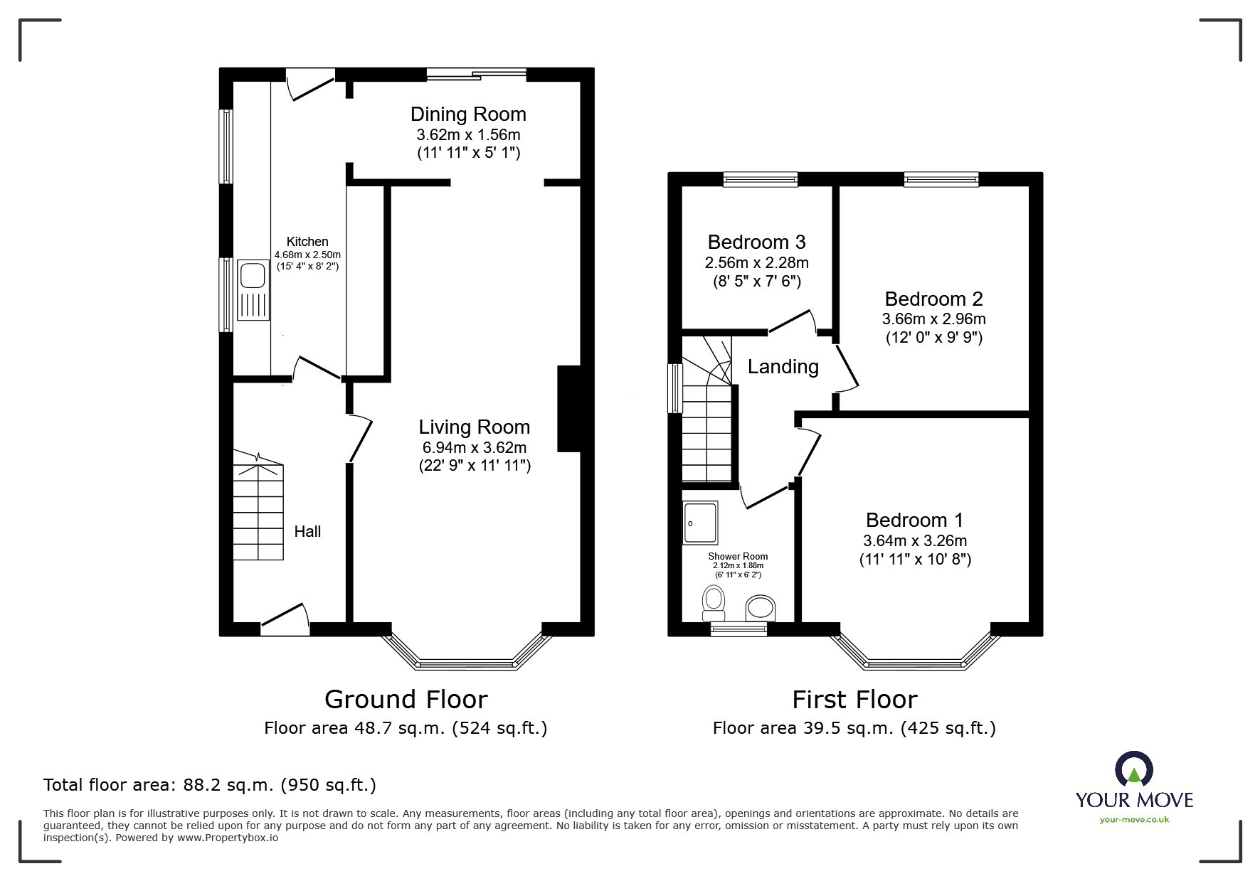 Floorplan of 3 bedroom Semi Detached House for sale, Park Avenue, Lincoln, Lincolnshire, LN6