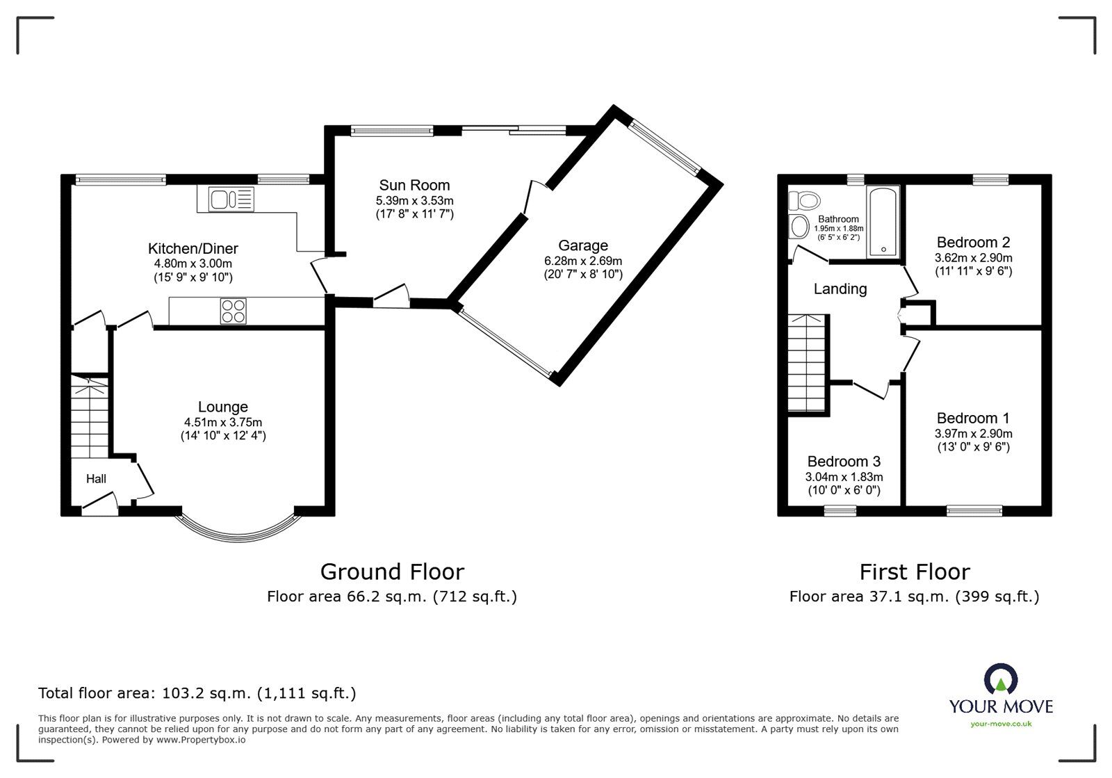 Floorplan of 3 bedroom Semi Detached House for sale, Sturgate Close, Lincoln, Lincolnshire, LN6