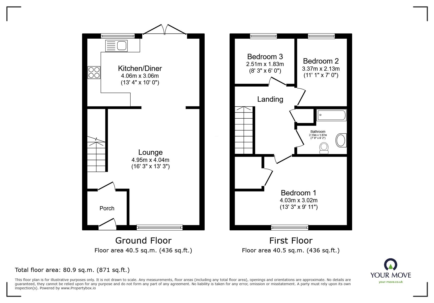 Floorplan of 3 bedroom Mid Terrace House for sale, Dunkirk Road, Lincoln, Lincolnshire, LN1